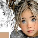 کتاب رنگ‌آمیزی دختر کوچولو و گل‌ها