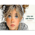 کتاب رنگ‌آمیزی دختر کوچولو و گل‌ها